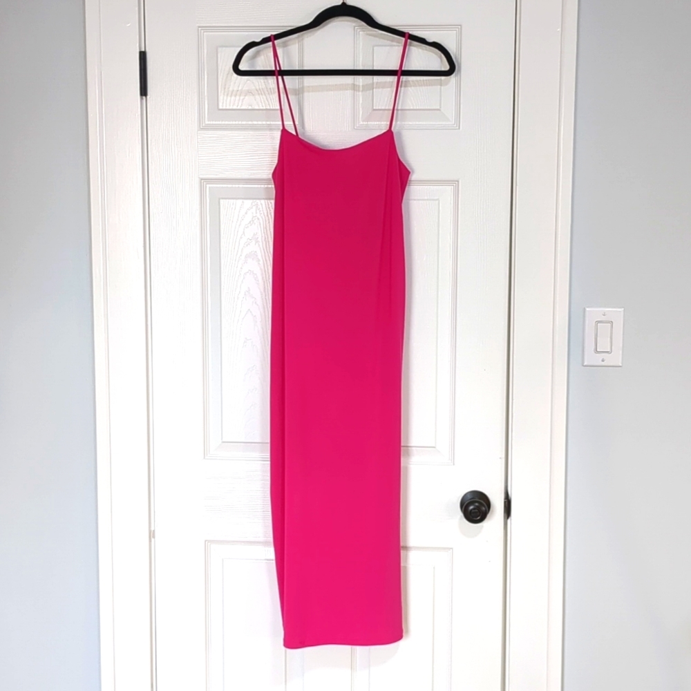 NWT Zara Hot Pink Maxi Slip Dress Size Small